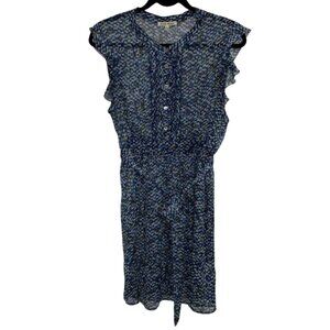 2 for $15 Black Rainn Sleeveless Ruffle Sheer Button Elastic Waist Belted Dress